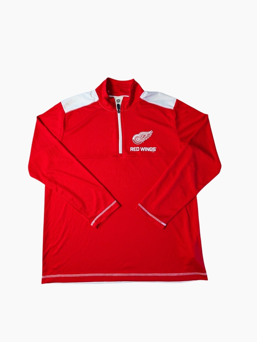 Detroit Red Wings NHL Red 1/4 Zip Long Sleeve Pullover Men's Size Large NWOT New